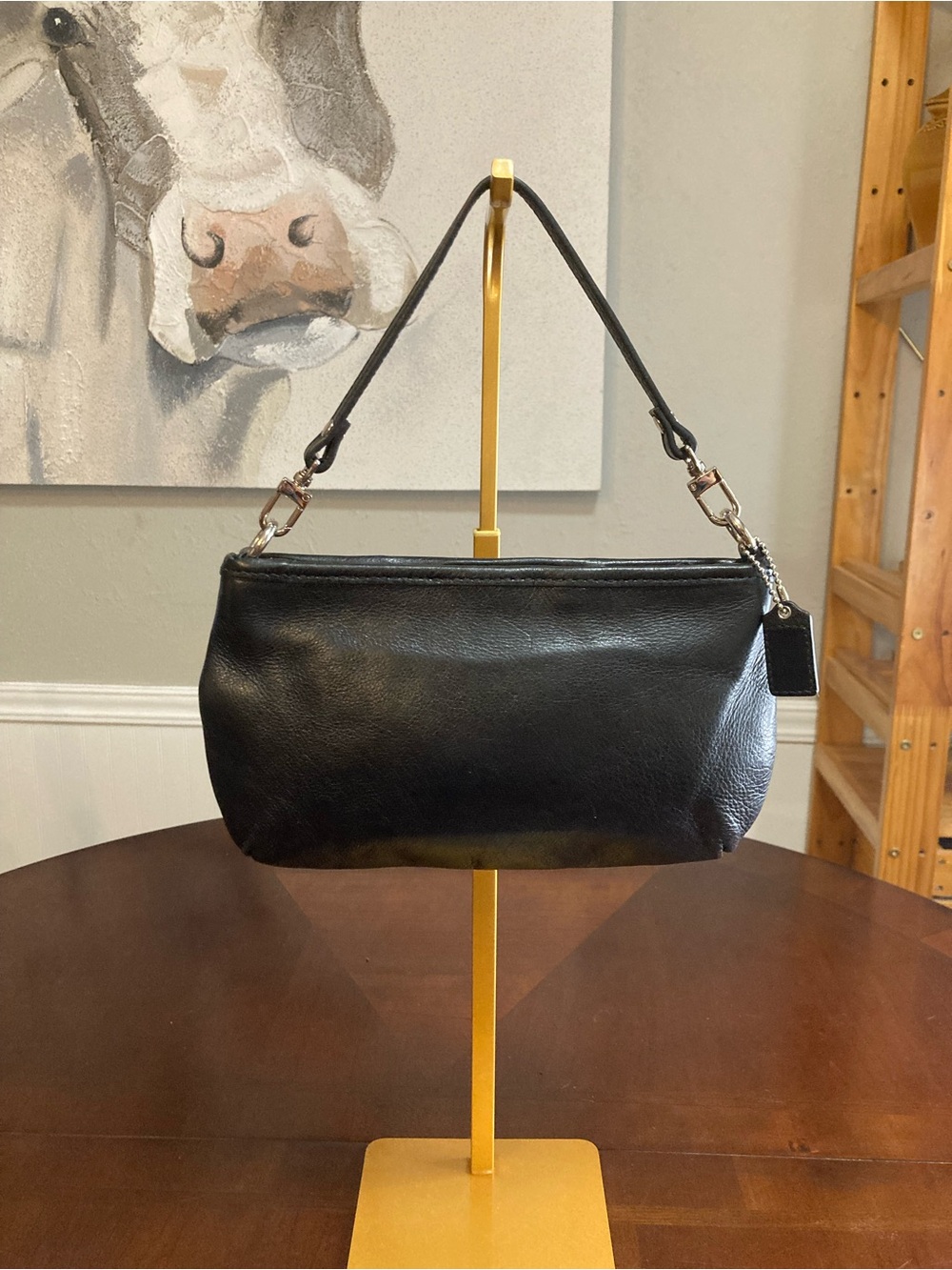 Coach Vintage Madison Black Pleated Pebbled Leather Wristlet Clutch Style F43431 - Picture 3 of 12